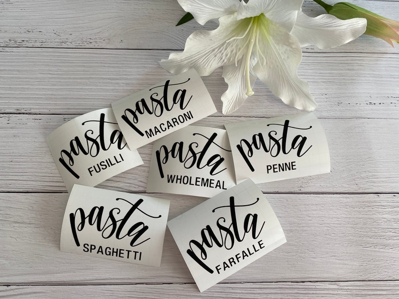 Pasta Bundle Kitchen Pantry Labels Set of 6 Labels Etsy