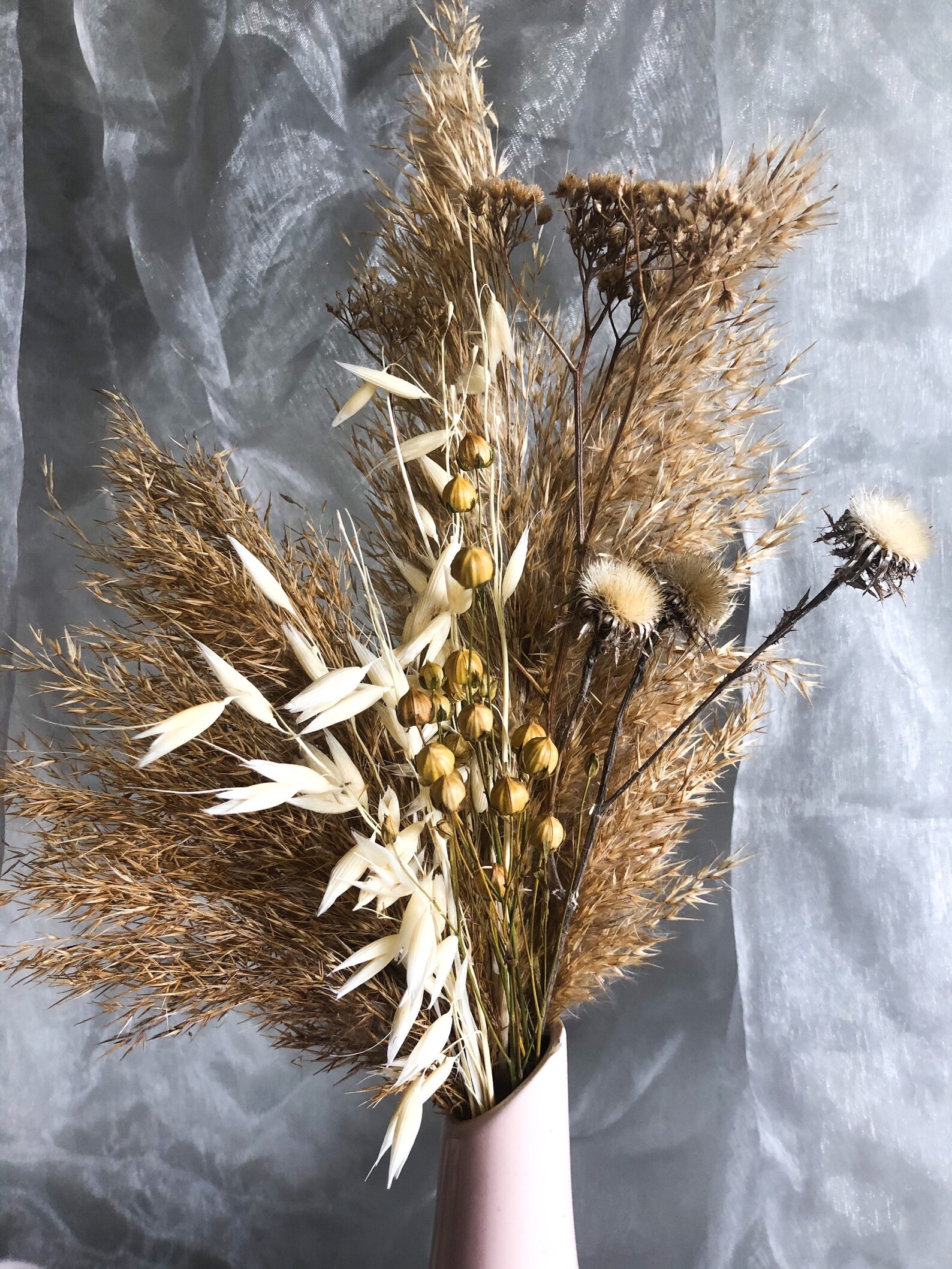 Dry grass bouquet Real Dried Flower mix Boho home Decor Etsy
