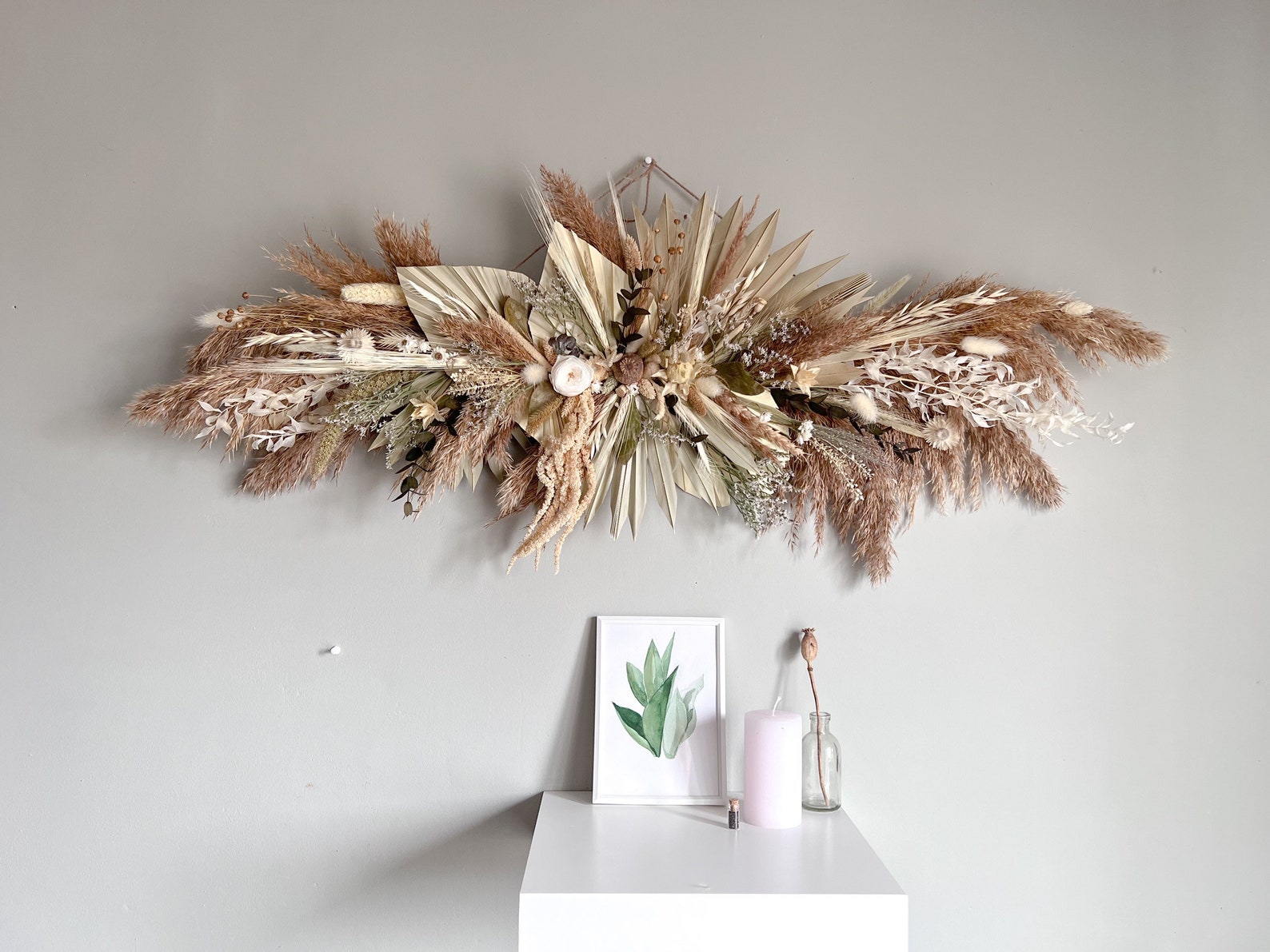 Dried Floral Wall Hanging Flower Wall Decor Etsy