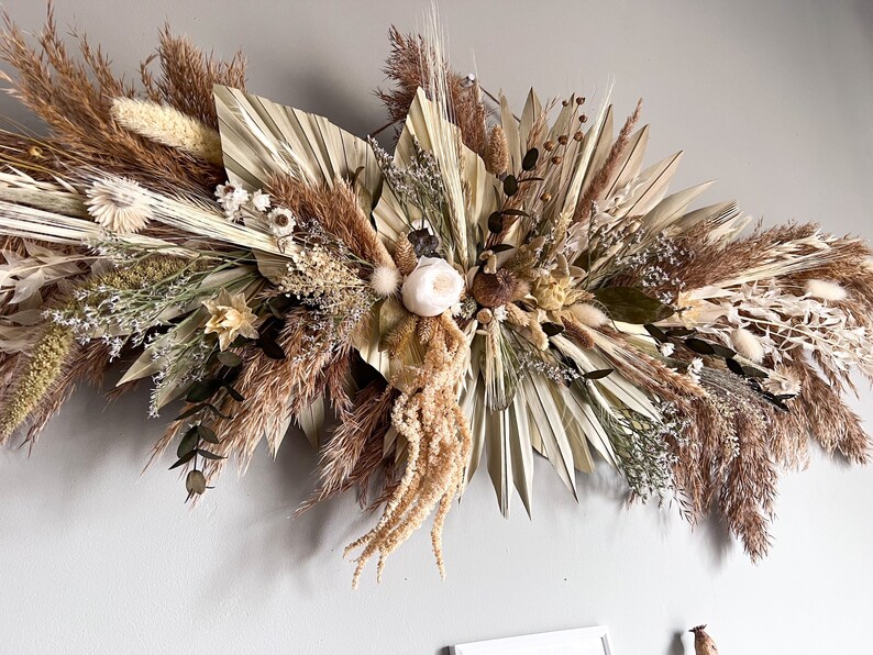 Dried Floral Wall Hanging Flower Wall Decor Etsy