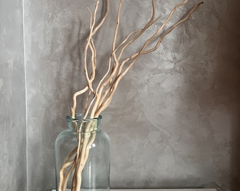 Vintage glass bottle, boho vase for bedroom
