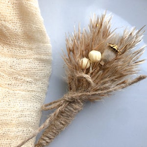 Pampas boutonnières, wedding boho bouquet, dry flower arrangements