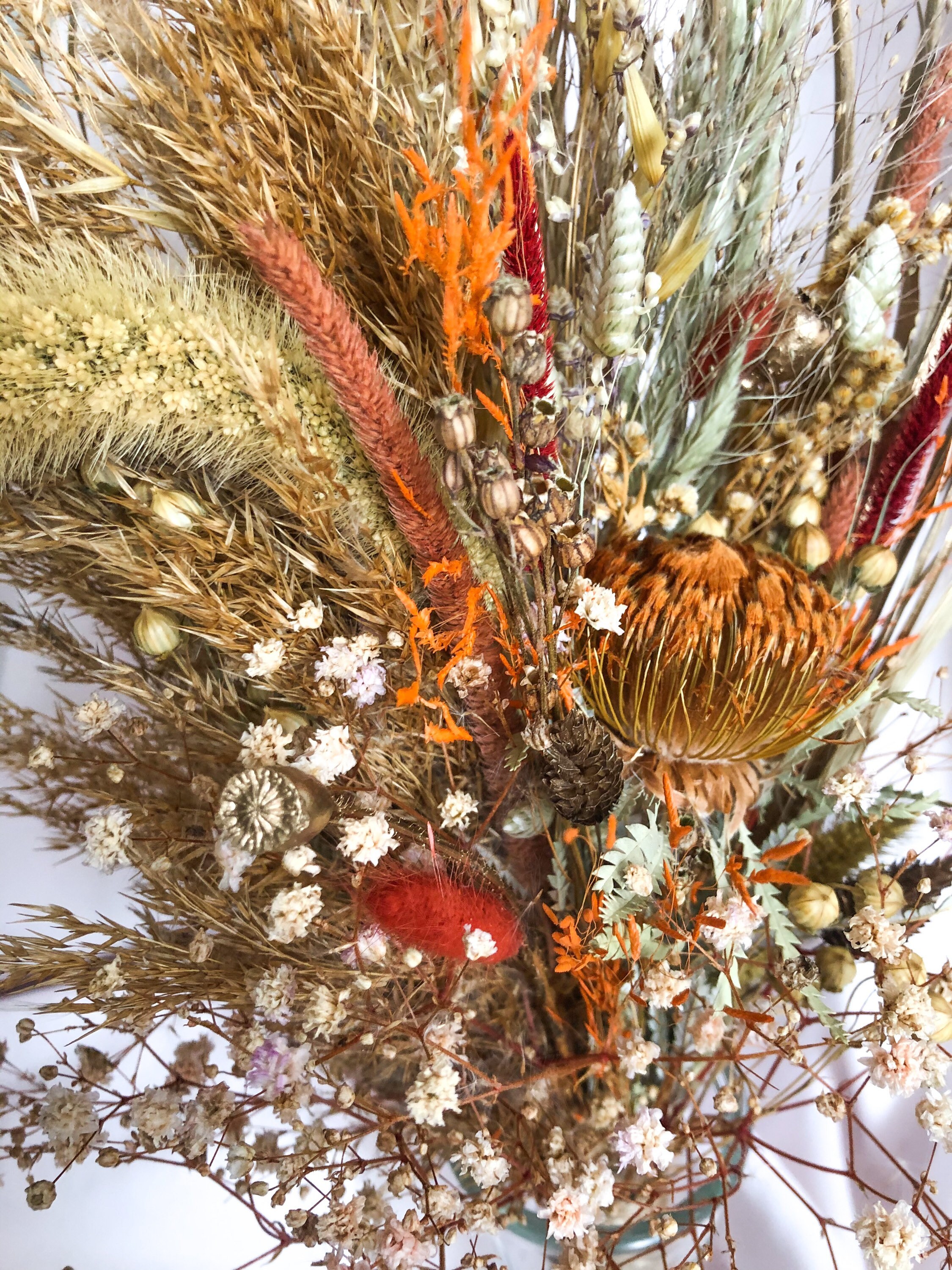 Wedding bouquet Real Colored Dried Grass Boho Decor | Etsy
