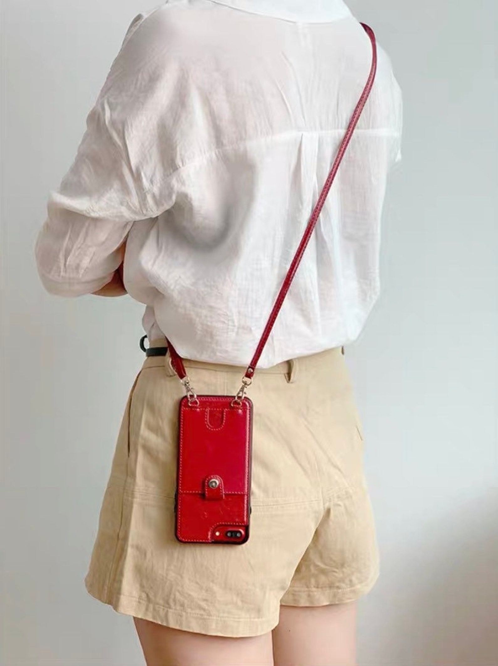 Iphone Case With Long Strap PU Leather Crossbody Portable Etsy