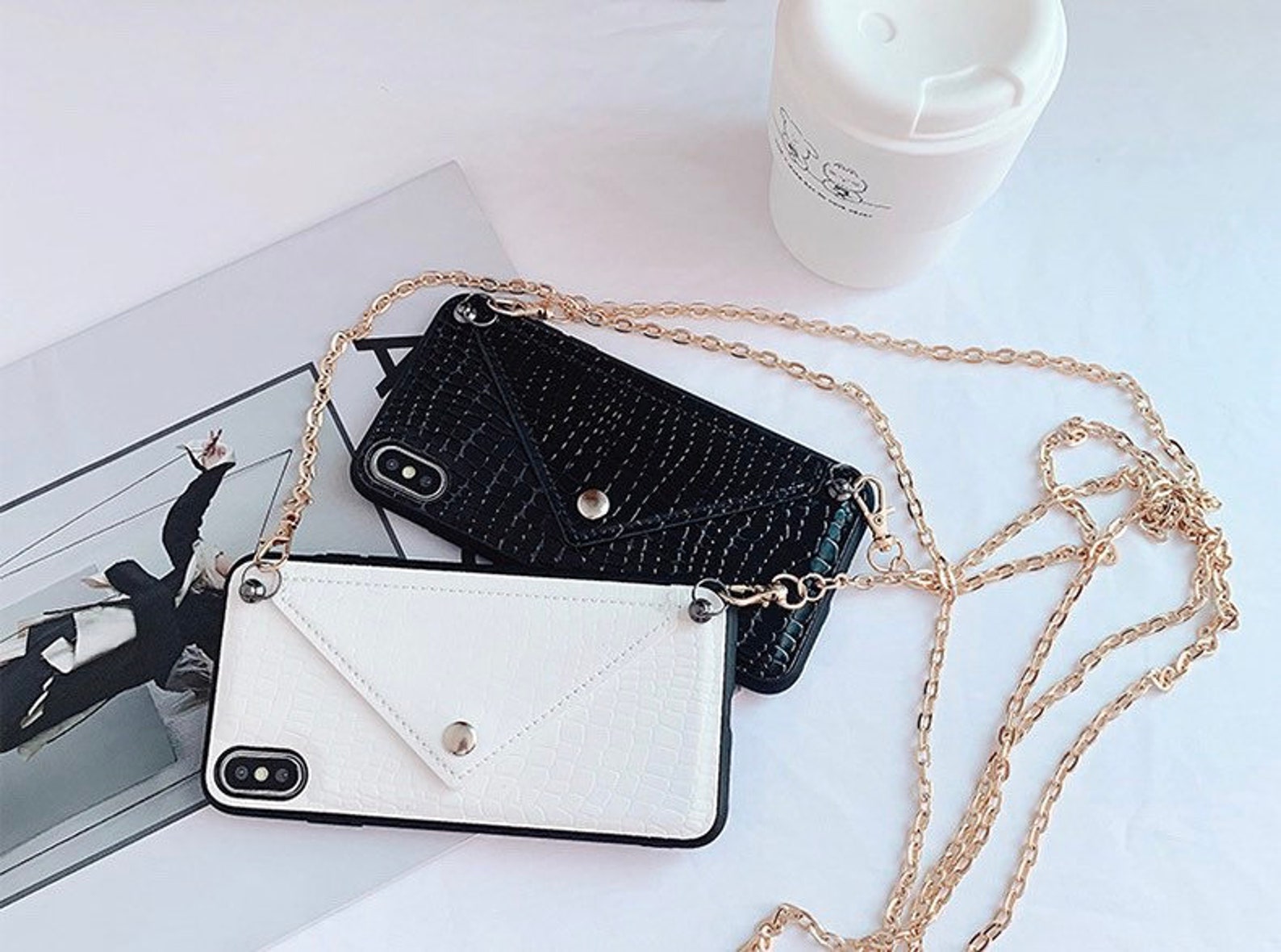 IPhone case with long chain crossbody portable phone cover Etsy