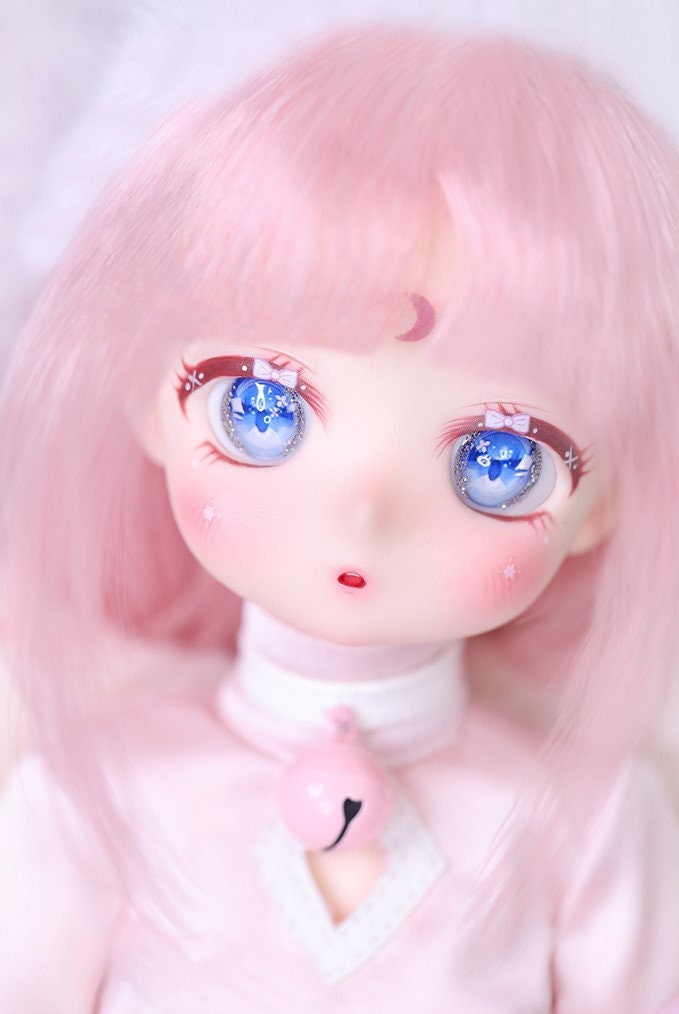 1/6 BJD Doll Head Makeup Anime Doll With Blue Grey Color Eyes Cartoon Cute  Doll Mold Accessories For 30cm Doll Body Toys