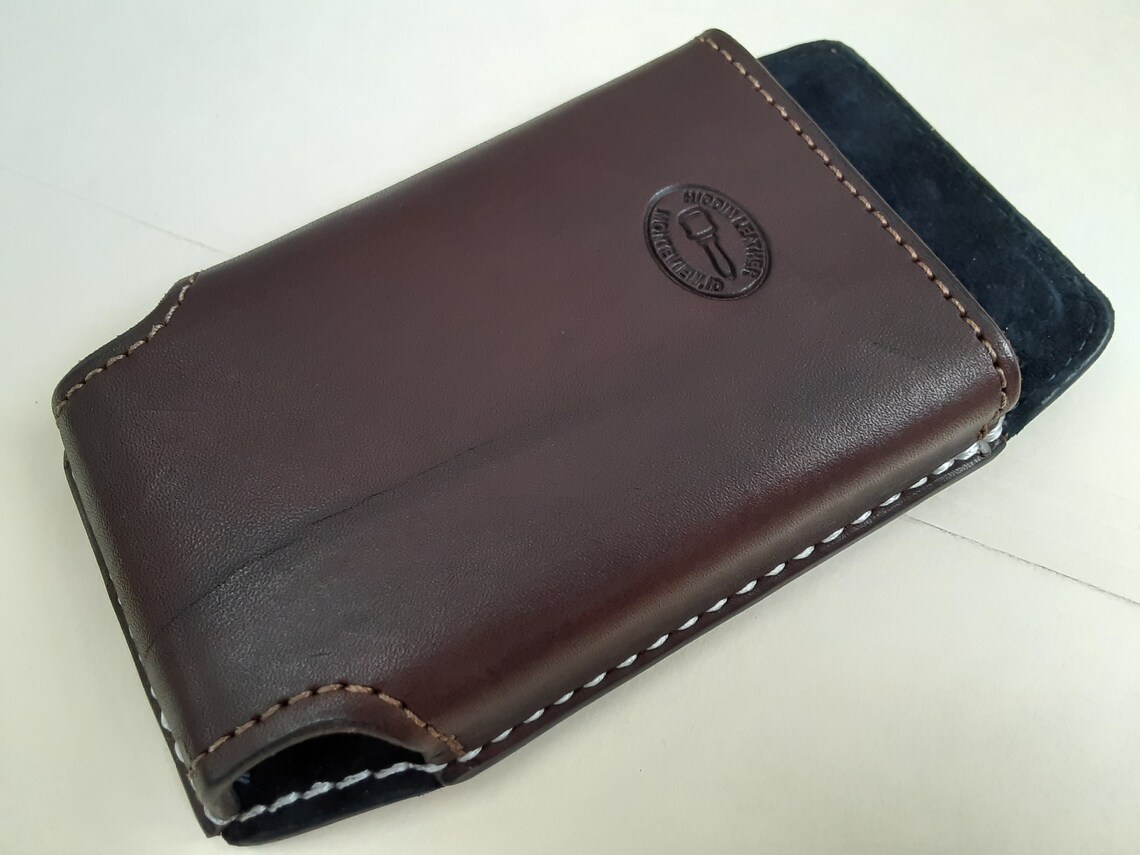 Custom Leather Phone Case Belt Holster Vertical Slip Etsy