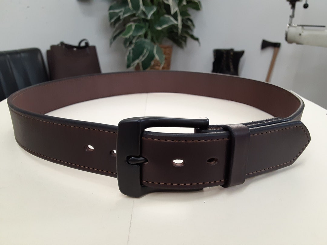 Custom Full Grain Leather Dress Belt. Stitched. English Bridle Leather
