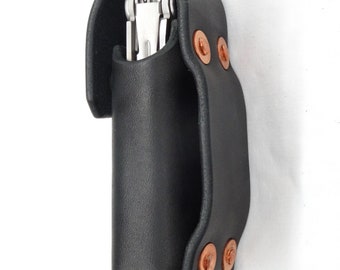 Leather Case for Leatherman WAVE Multitool Black Leather Belt Holster for Leatherman Wave U.S.A. Made