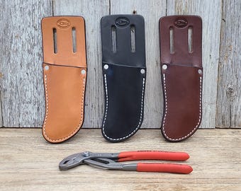 Knipex Plier Case Leather Sheath for Knipex Cobra Pliers 7 1/4&quot; - 180  Leather Plier Sheath Case for adjustable Pliers