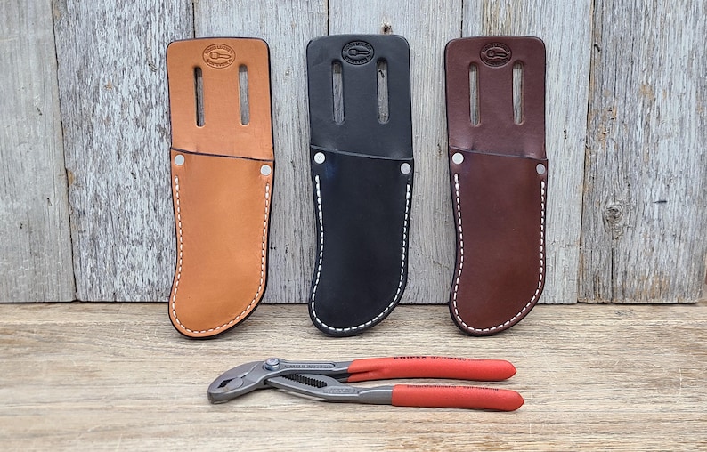 Funda de cuero para alicates Knipex Cobra / Funda de cuero para cinturón EDC (uso diario) 3 TAMAÑOS imagen 1
