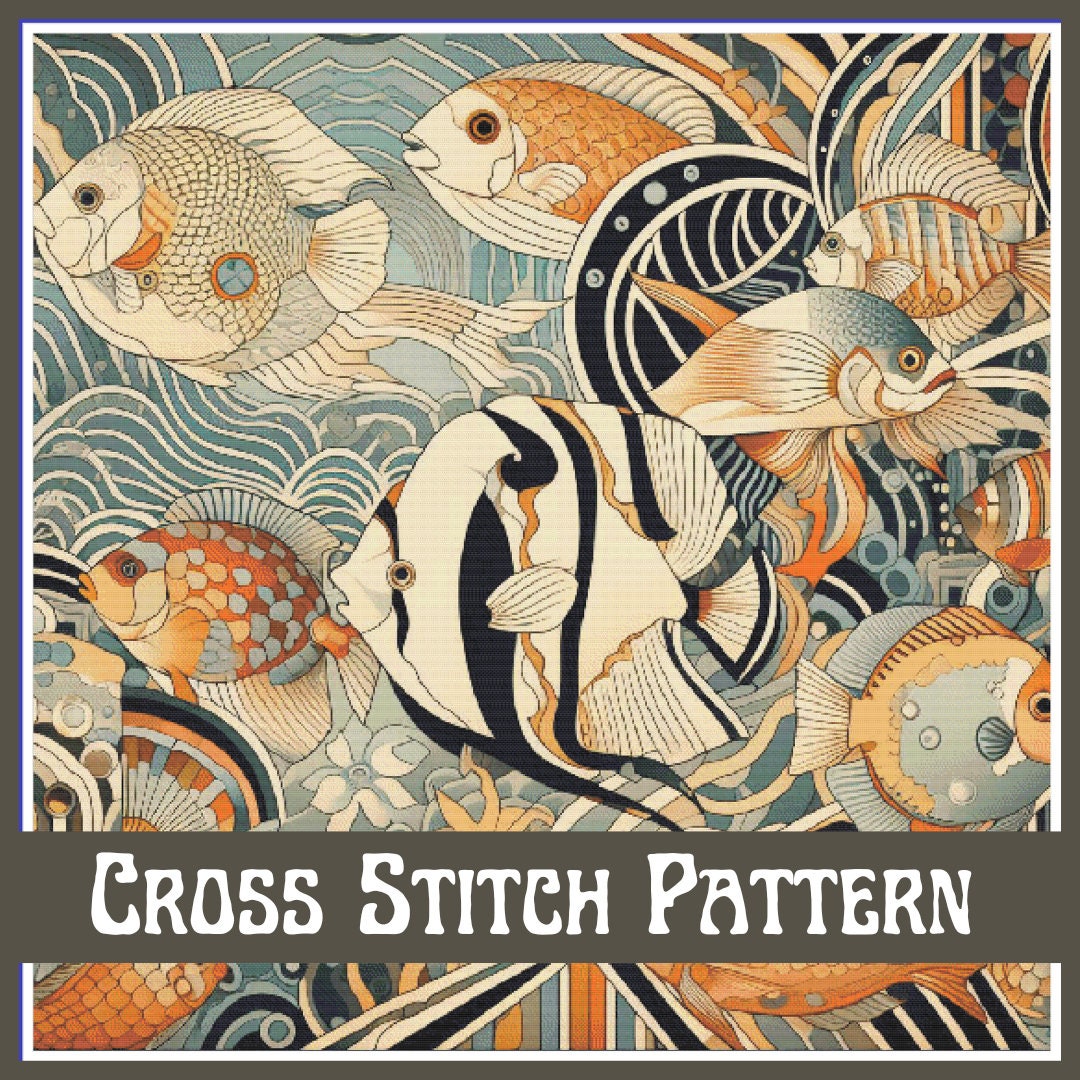Cross Stitch Patterns, Modern Deco Art, Full Coverage Cross Stitch ...