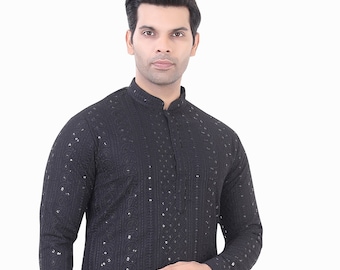 Kurta pijama Chikankari masculino - Envio no próximo dia útil a partir da Austrália.
