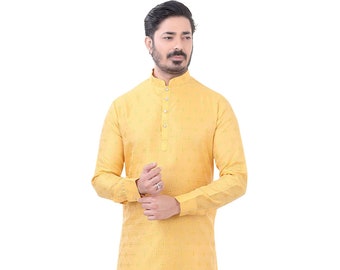 Silk self toned Kurta Pajama - Free scarf