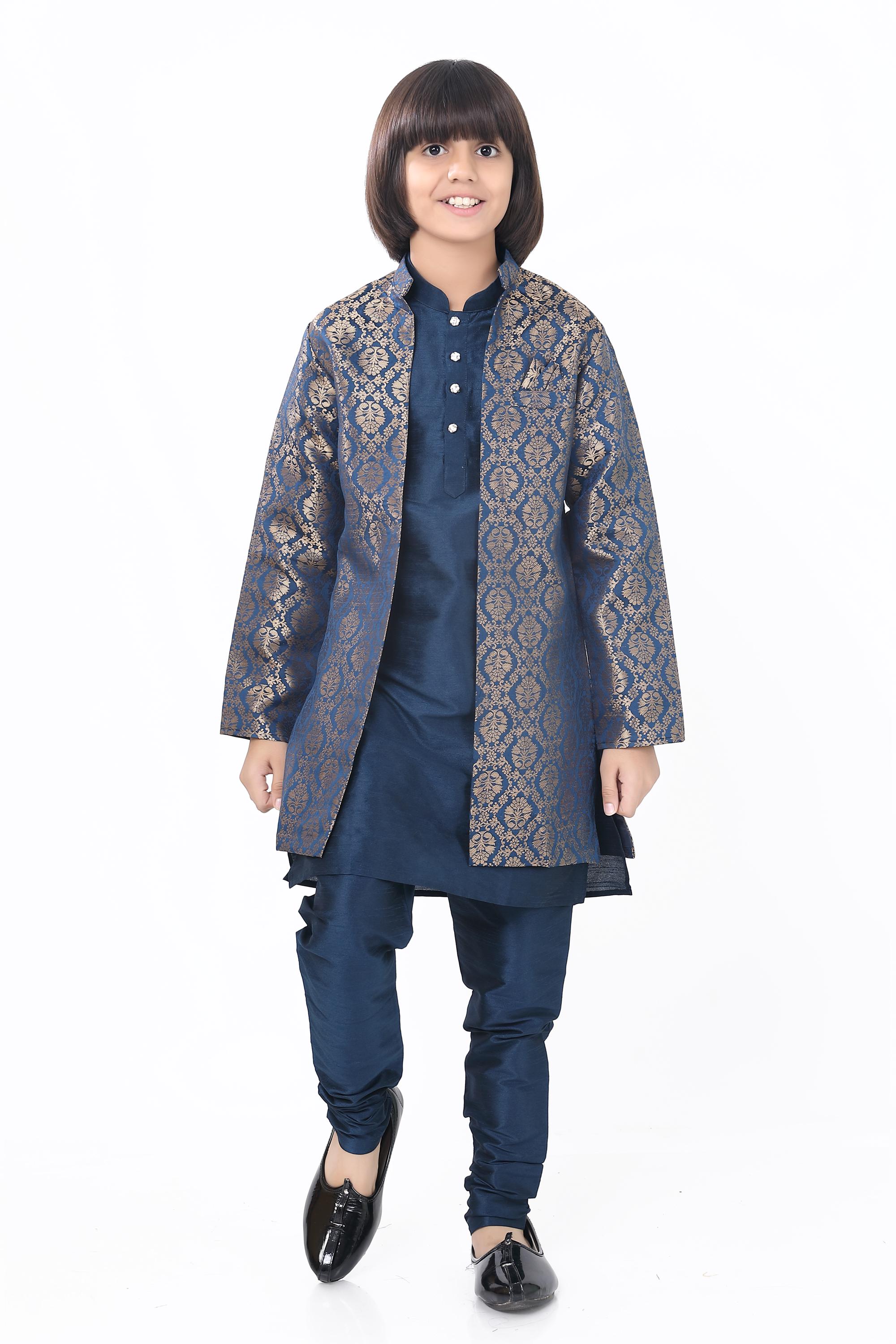 Kid's Long open Jacket and Kurta Pajama set