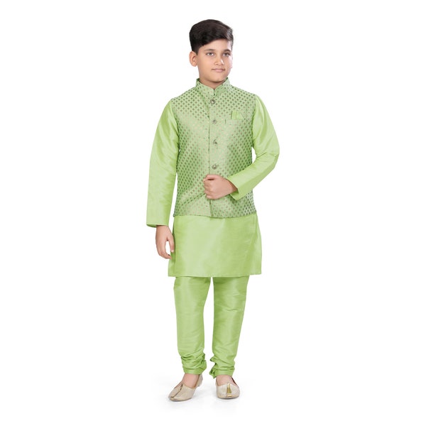 Kid's Banarasi Vest Coat and Kurta Pajama set