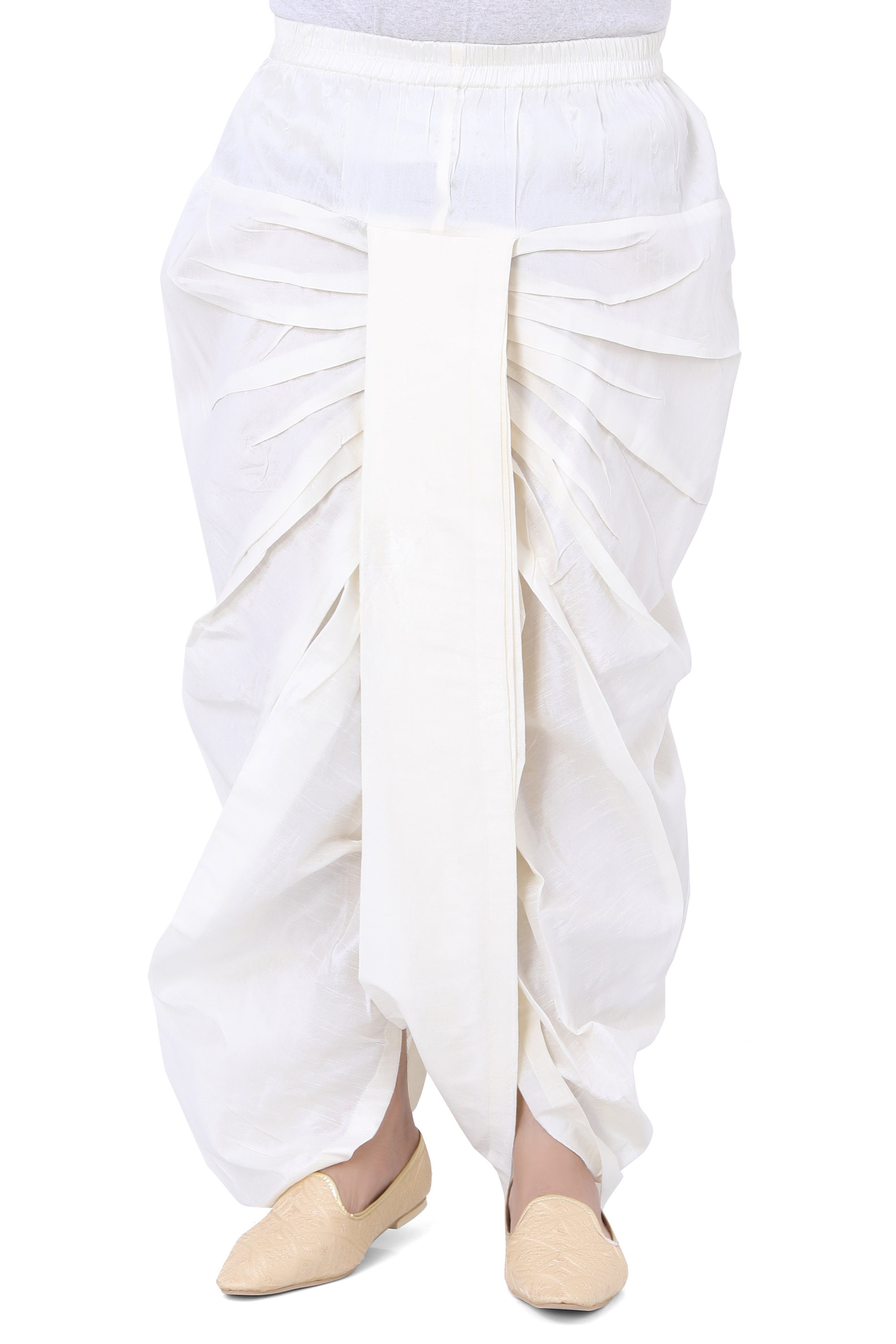 Cream Kurta Dupion Silk Dhoti main image 1
