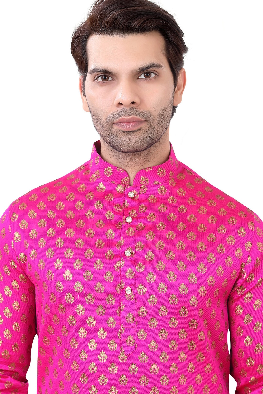 Black & Gold Brocade Kurta Pajama set