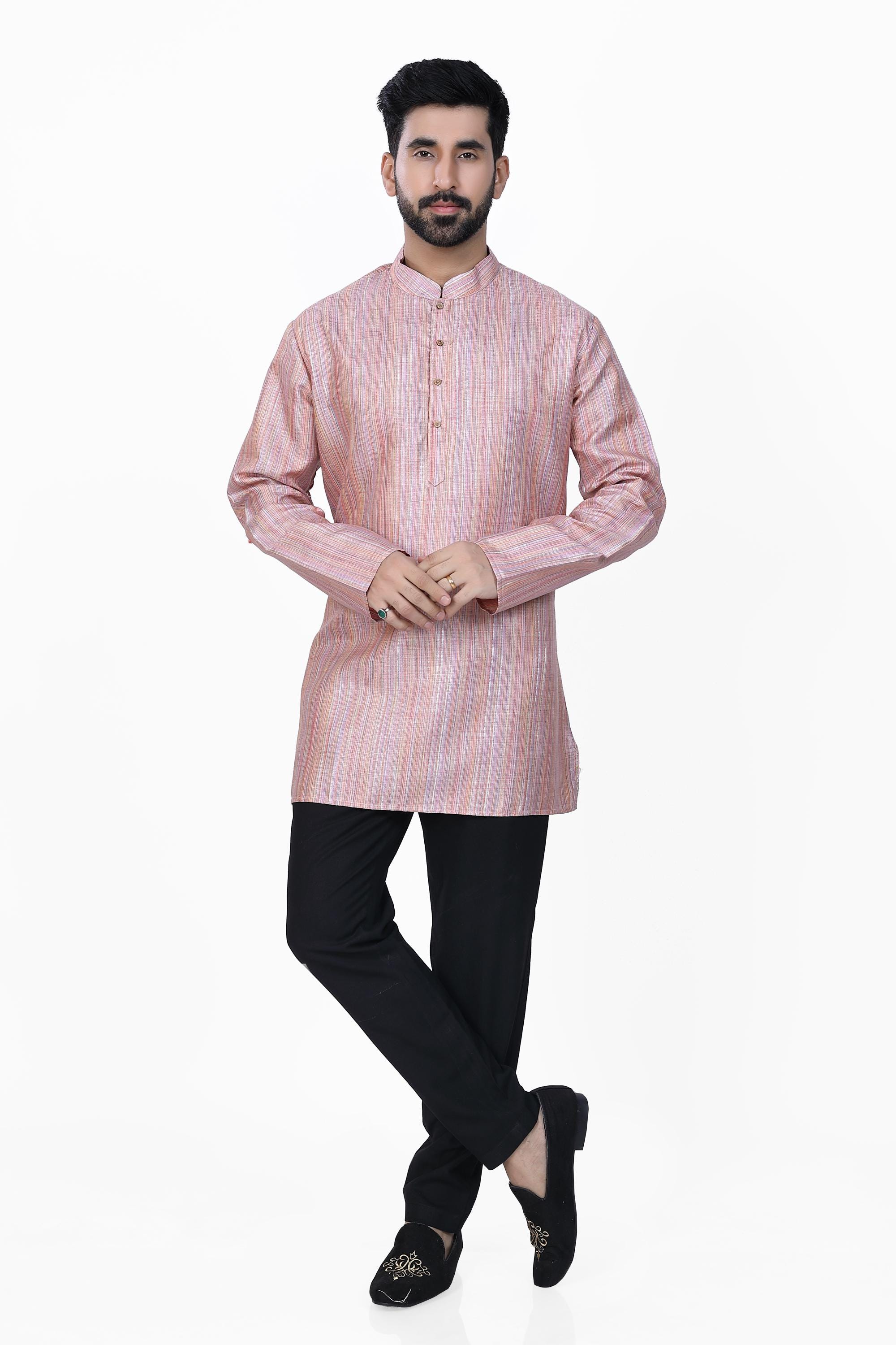 Men's Poly silk Short Kurta Top- Australian Business