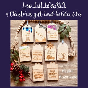 Christmas laser, Gift Card Holder SVG, laser cut Christmas,Elf gift card, Glowforge cut files,gift card Christmas ornament,Laser cut file,