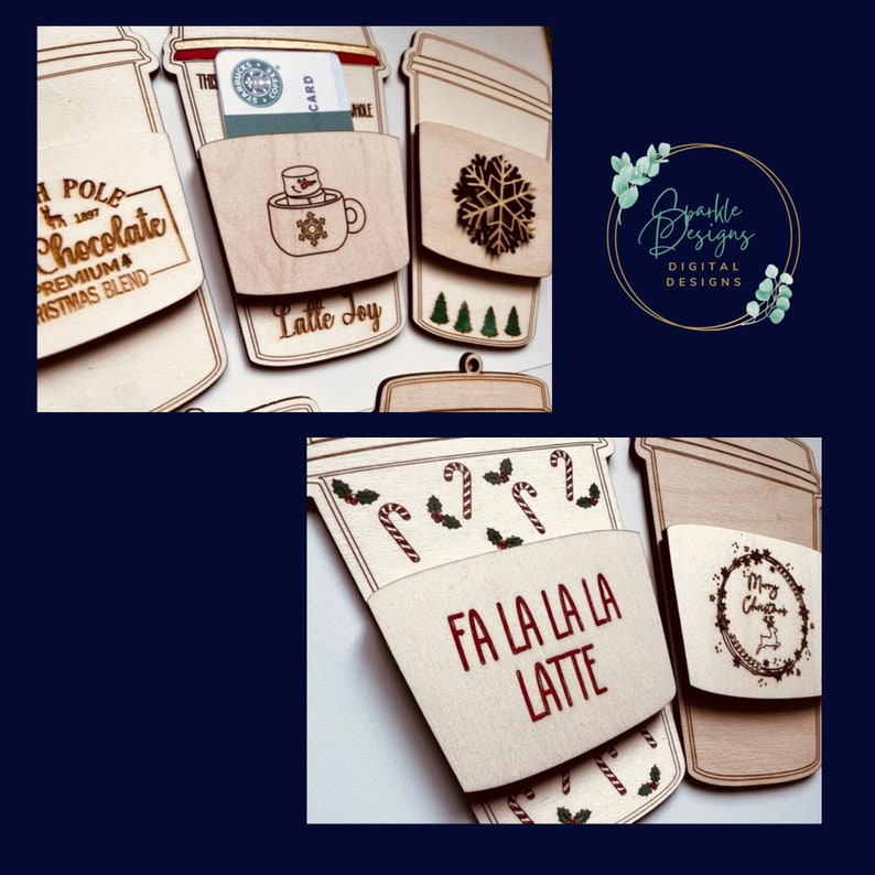 Wooden Coffee Gift Card Holder Laser Cutting Files Etsy