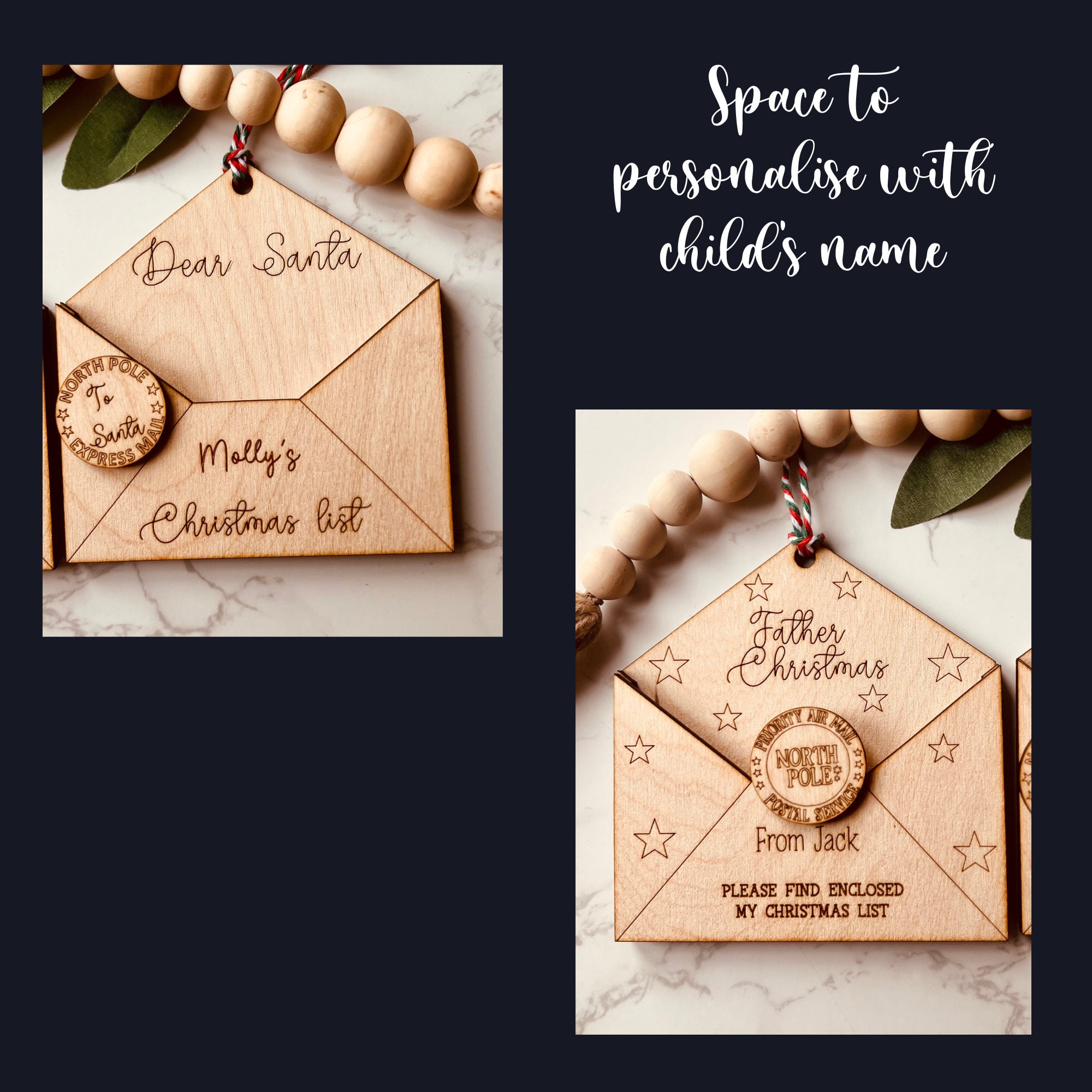Letter to Santa Envelope SVG , Christmas Ornament SVG , Glowforge Laser ...