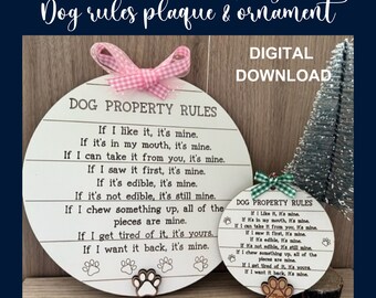 Dog Christmas Ornament SVG, Shiplap Plaque Laser Cut File (Digital Download)