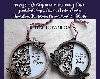 Memorial Ornament SVG, Christmas Angel, Personalized Keepsake (Digital Download)