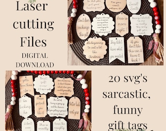 Christmas,Laser SVG,Christmas Gift Tag, Glowforge SVG, laser Christmas, Funny sarcastic,Glowforge file,Christmas template, Christmas digital