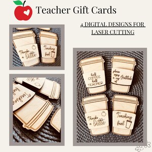 Glowforge file, Teacher gift card, teacher file, gift card file, teacher gift svg, coffee svg, teacher svg, gift card svg, svg, laser file