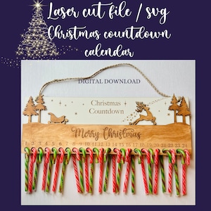 Christmas laser,Christmas laser filesChristmas Countdown SVG,Christmas Calendar,Glowforge cut file,Laser cut Christmas,Christmas laser svg