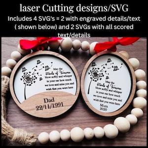 Laser natalizio, ornamento commemorativo, file di taglio Glowforge, Natale tagliato al laser, ornamenti natalizi laser, file laser Natale, file laser