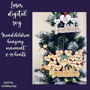 Enkel Weihnachtsverzierung, Glowforge Laser schneiden SVG, Enkel personalisierte Verzierung, Weihnachts SVG, Weihnachtsverzierung