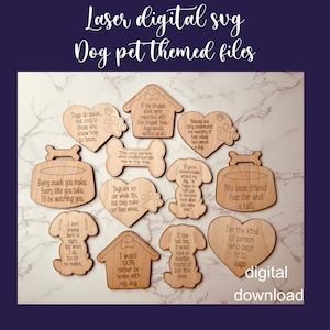 Hund Kühlschrank-Magnete SVG, Glowforge Schneidedateien, Haustier Hund SVG, Laser SVG, Magnet Datei Laser svg, Hunde Zitate svg, Hunde Geschenk, digitaler Download, Hund Haustier