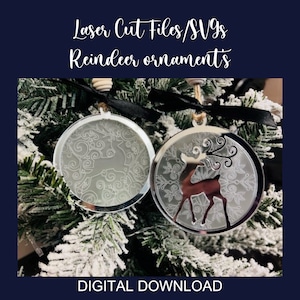 Christmas Laser,laser cut christmas,laser Christmas ornament , Glowforge Laser cutting file, Christmas laser files, Christmas reindeer,