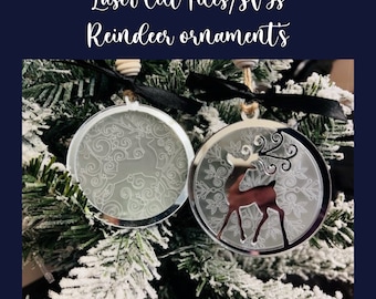 Christmas Laser,laser cut christmas,laser Christmas ornament , Glowforge Laser cutting file, Christmas laser files, Christmas reindeer,