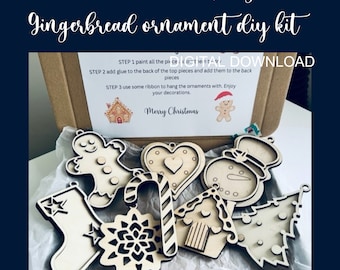 Kit de adornos navideños cortados con láser SVG (descarga digital)