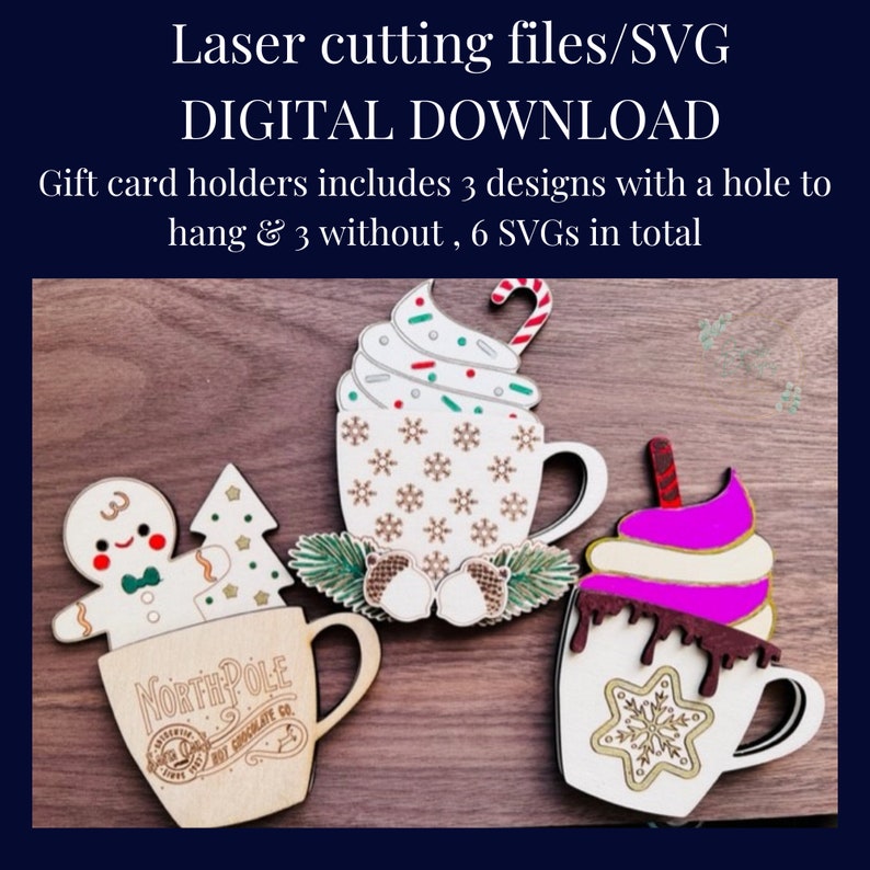 Gift Card Holder SVG Laser Cutting Files Etsy