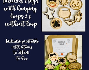 Halloween DIY Craft Kit SVG, Laser cut file, Halloween svg,Glowforge ready,Halloween paint kit,Halloween kids crafts, Halloween svg, digital