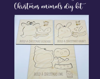 Christmas Ornament DIY  Kit SVG,Christmas crafts ,Paint Craft Kits,Kids Craft Kit, Glowforge cut file, Christmas Laser SVG, digital download