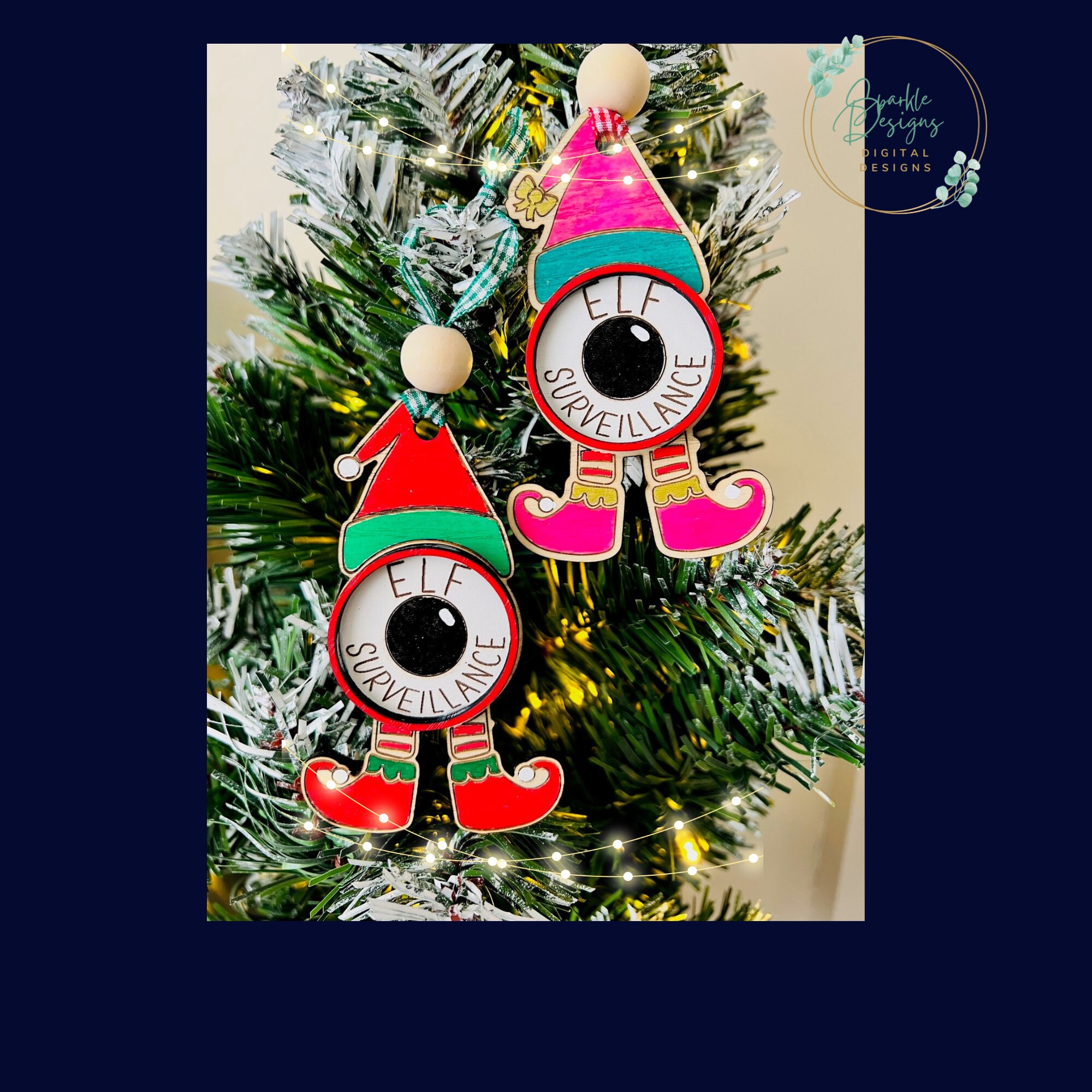 Elf Cam Elf Surveillance Ornaments Laser Cut Etsy