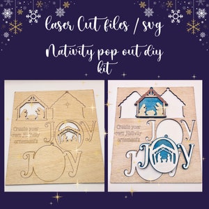 Christmas Ornament  Kit ,Nativity Craft Kit,Christmas crafts, Glowforge cut file, Christmas Laser SVG, Christmas ornament,digital download