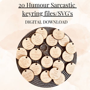 Sleutelhanger bundel SVG, Glowforge gesneden bestand, Laser SVG, Humor Sarcastische SVG, sleutelhanger bestand, digitale download, grappige sleutelhanger, Glowforge bestanden