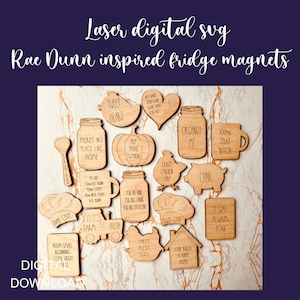 RAE DUNN inspired fridge magnets SVG, Glowforge cut files, Laser svg,Magnet svg,digital file,Rae Dunn style,Rae Dunn inspired home decor,