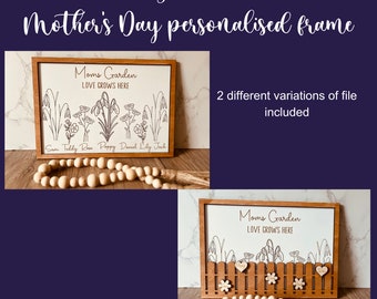 Mother's Day Wildflower Sign SVG, Glowforge Laser Cut File (Digital Download)