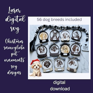 Weihnachten Laser,Hund Ornament Laser SVG, Glowforge Schnittdatei, Weihnachtsdekoration, Laserschnitt Weihnachten, Weihnachtslaserschnitt, Haustierschmuck
