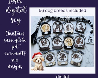 Christmas laser,Dog ornament laser SVG, Glowforge cut file,Christmas decoration,laser cut Christmas,Christmas laser cut, Pet ornament