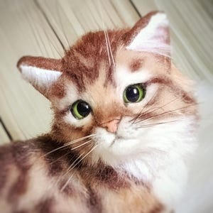 Realistic Ginger Kitten Plush: Poseable Faux Fur Cat Figurine TO ORDER