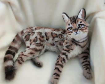 Realistische Bengal Katze: Lebensgroße Kunstfell Katze (Handmade) AUF BESTELLUNG