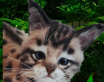 Realistic Plush Lynx Kitten Art Doll, Poseable Soft Sculpture